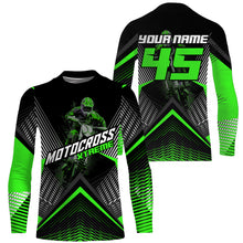 Load image into Gallery viewer, Custom Motocross Riding Jersey Men Women Kid Upf30+ Green MX Dirt Bike Shirt Off-Road Jersey PDT673