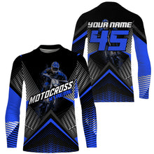 Load image into Gallery viewer, Custom Motocross Riding Jersey Men Women Kid Upf30+ Blue MX Dirt Bike Shirt Off-Road Jersey PDT673