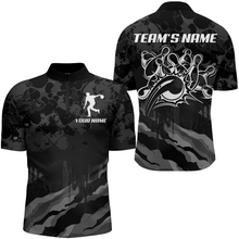 Load image into Gallery viewer, Men Bowling Quarter-Zip Shirt Custom Camo Bowling Jersey Bowling Team League Shirt BDT285