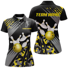 Load image into Gallery viewer, Custom Bowling Jerseys Men Women Bowling Shirt Yellow Camo Bowling Team Shirt Polo BDT595