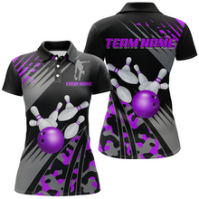 Load image into Gallery viewer, Custom Bowling Jerseys Men Women Bowling Shirt Purple Camo Bowling Team Shirt Polo BDT595