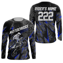 Load image into Gallery viewer, Custom Motocross Jersey Kid Men Women UPF30+ Blue Dirt Bike Shirt MX Riding Off-Road Motorcycle PDT628