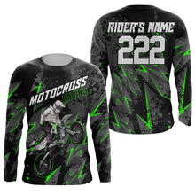 Load image into Gallery viewer, Custom Motocross Jersey Kid Men Women UPF30+ Green Dirt Bike Shirt MX Riding Off-Road Motorcycle PDT628