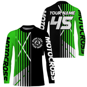 Work Less Ride More Custom Dirt Bike Jersey UPF30+ Women Men Kid Motocross Racing Shirt MX Off-Road PDT639