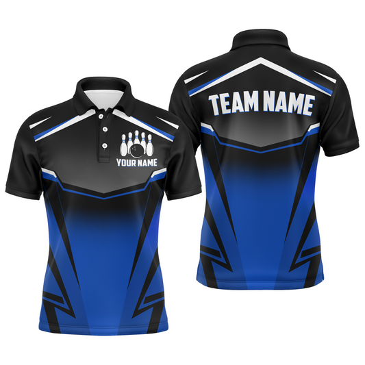 Custom Bowling Shirts Men & Women Blue Bowling Team Jersey Unisex Polo Bowling Uniform BDT530