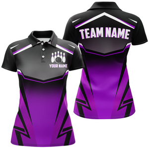 Custom Bowling Shirts Men & Women Purple Bowling Team Jersey Unisex Polo Bowling Uniform BDT530