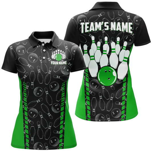 Custom Bowling Jersey For Women Seamless Pattern Bowling Shirt Team Bowling Polo Shirt BDT302