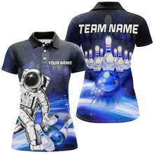 Load image into Gallery viewer, Astronaut Blue Bowling Shirts Men &amp; Women Personalized Bowling Team Jersey Unisex Polo BDT532