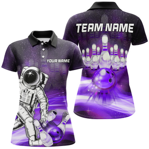 Astronaut Purple Bowling Shirts Men & Women Personalized Bowling Team Jersey Unisex Polo BDT532