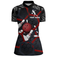 Load image into Gallery viewer, Custom Bowling Quarter-Zip Shirt For Women Camo Bowling Jersey 1/4 Zip Bowling Team League Shirts BDT199