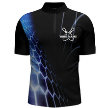 Load image into Gallery viewer, Custom Bowling Quarter-Zip Shirts For Men Vintage Bowling Jersey Black Bowling Team League Shirts BDT214