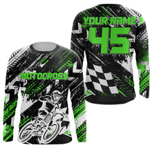 Load image into Gallery viewer, Personalized Motocross Jersey Green UPF30+ Women Kid Men Dirt Bike Off-Road Jersey Motorcycle Shirt PDT663