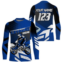 Load image into Gallery viewer, Custom Dirt Bike Jersey Blue UPF30+ Women Kid Men Motocross Off-Road Jersey MX Motorcycle Shirt PDT661