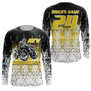 Personalized ATV Motocross Jersey Men Kid UPF30+ Yellow Quad Bike Shirt Off-Road ATV MX Racing PDT721