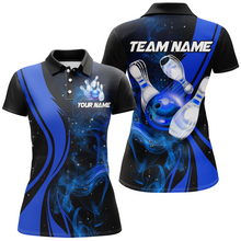 Load image into Gallery viewer, Blue Bowling Shirt Personalized Men &amp; Women Bowling Team Jersey Bowling Polo Shirts BDT570