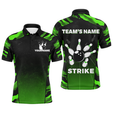 Load image into Gallery viewer, Camo Bowling Shirt Men Custom Bowling Polo Shirt Strike Bowling Team Jersey BDT328