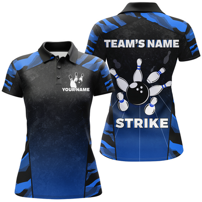 Camo Bowling Shirt Women Custom Bowling Polo Shirt Strike Bowling Team Jersey BDT328