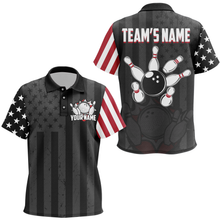 Load image into Gallery viewer, Custom Kid Bowling Jerseys Patriotic Bowling Team Shirt Bowling Polo Shirt BDT511