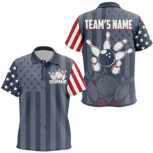 Load image into Gallery viewer, Custom Kid Bowling Jerseys Patriotic Bowling Team Shirt Bowling Polo Shirt BDT511