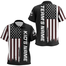 Load image into Gallery viewer, Custom Kid Bowling Jerseys American Flag Bowling Polo Shirt For Kid Boys Girls BDT514