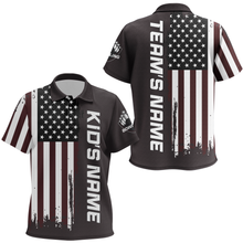 Load image into Gallery viewer, Custom Kid Bowling Jerseys American Flag Bowling Polo Shirt For Kid Boys Girls BDT514