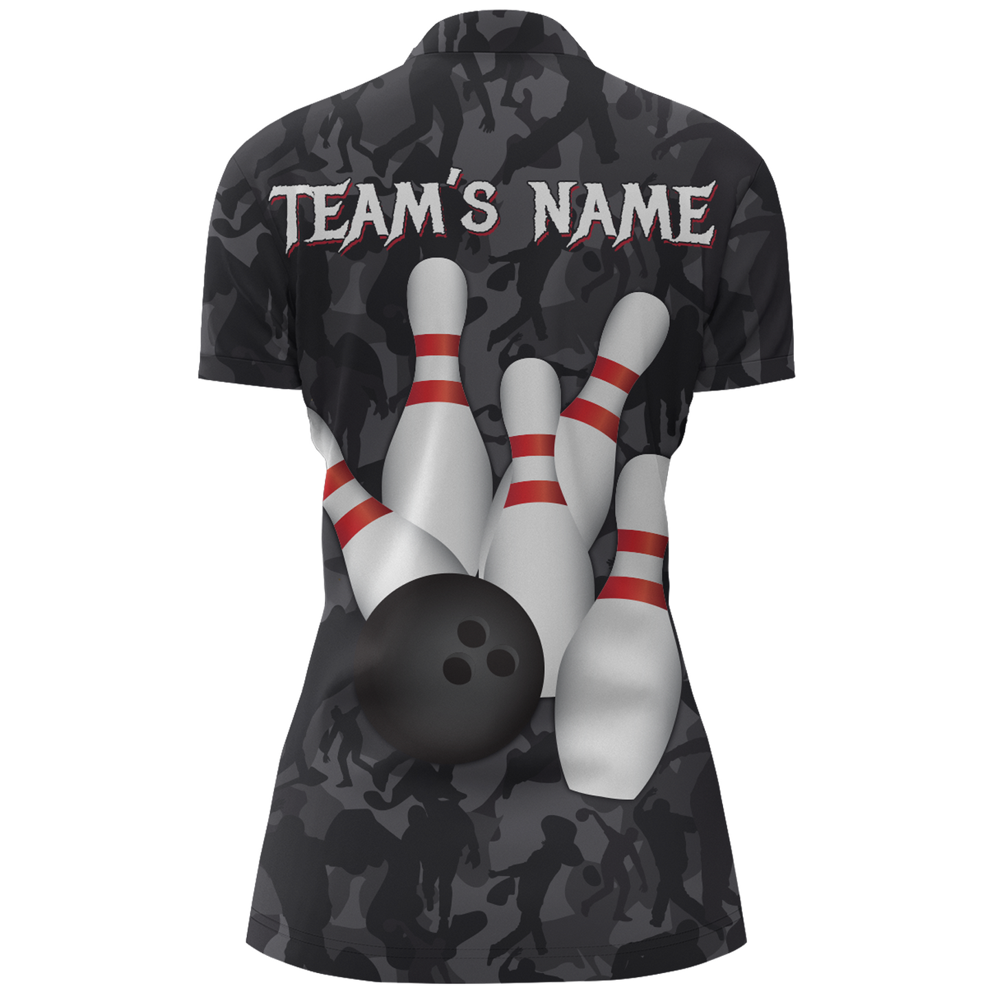 Camo Bowling Shirt Women Custom American Bowling Jersey Team League Bowling Quarter-Zip Shirt BDT325