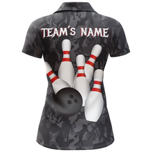 Load image into Gallery viewer, Camo Bowling Shirt Women Custom American Bowling Jersey Team League Bowling Polo Shirt BDT325