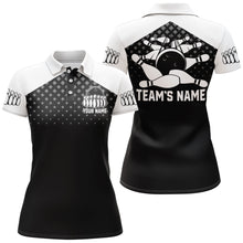 Load image into Gallery viewer, Black&amp;White Bowling Polo Shirt For Women Custom Bowling Jersey Ladies Bowling Team Shirt BDT138