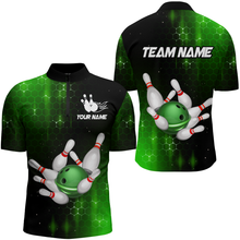 Load image into Gallery viewer, Personalized Green Bowling Shirts Men Women Bowling Team Jersey Bowling 1/4 Zip Shirt BDT488