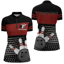 Load image into Gallery viewer, Bowling Quarter-Zip Shirts Women Bowling Team Jersey Custom Bowling Shirt BDT223