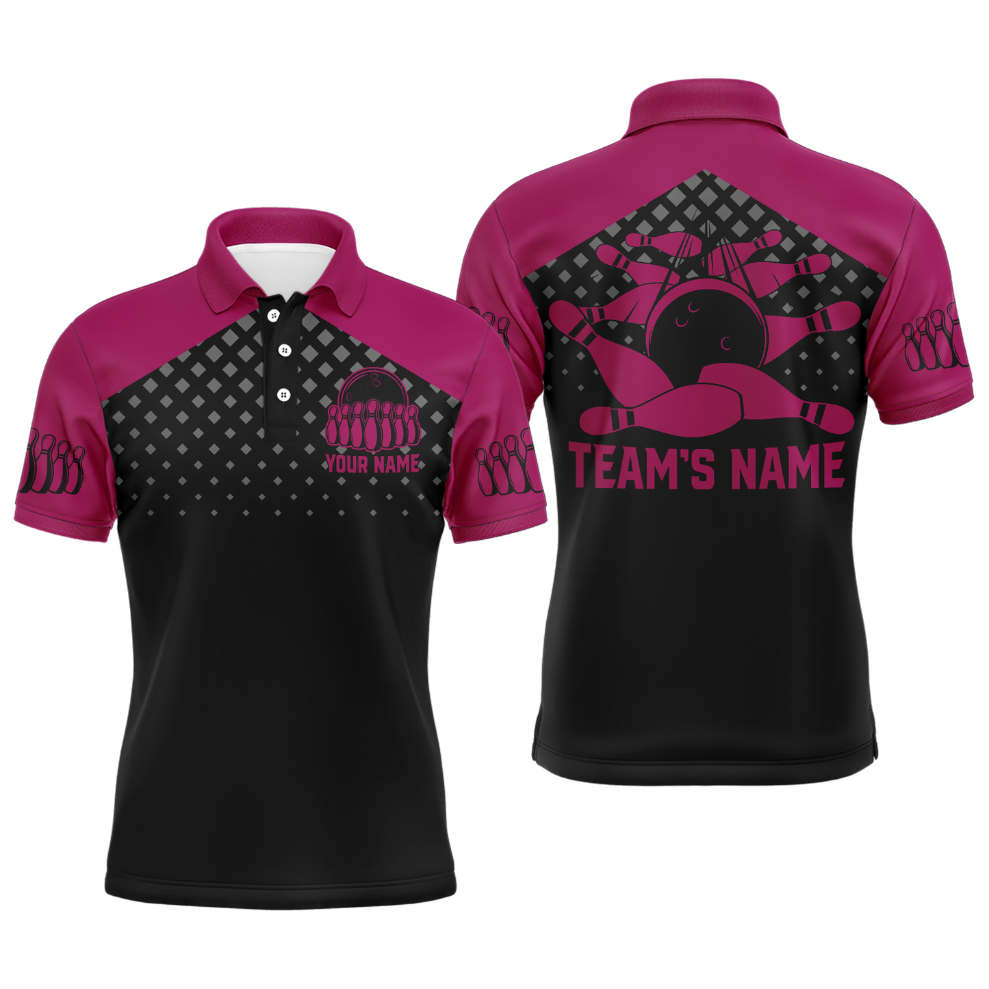 Custom Bowling Shirts With Name Bowling Team Jersey For Men Bowling Polo Shirt League BDT329