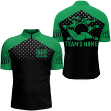 Load image into Gallery viewer, Custom Bowling Shirts With Name Bowling Team Jersey For Men Bowling Quarter-Zip Shirt BDT329