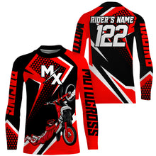 Load image into Gallery viewer, Personalized MX Jersey Kid Men Women UPF30+ Dirt Bike Shirt Freestyle Red Motocross Off-Road PDT610