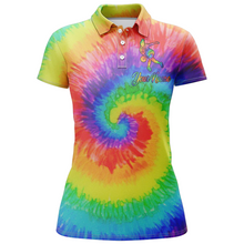 Load image into Gallery viewer, Tie Dye Bowling Polo Shirt For Women Custom Bowling Jersey Bowling Team Shirts BDT253