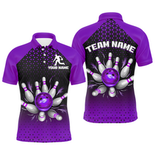 Load image into Gallery viewer, Custom Bowling Polo Shirts for Men And Women Purple Bowling Team Jerseys Unisex BDT476