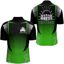 Load image into Gallery viewer, Custom Bowling Quarter-Zip Shirt For Men Bowling Team Jersey Personalized Bowling Shirts BDT345