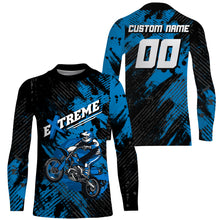 Load image into Gallery viewer, Custom Dirt Bike Jersey Kid Men Women Upf30+ Blue Motocross Racing Shirt Motorcycle PDT675