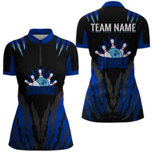 Load image into Gallery viewer, Strike Bowling Jersey For Women Personalized Bowling Shirt Team Bowling Quarter-Zip Shirt BDT286