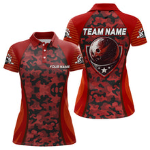 Load image into Gallery viewer, Personalized Camo Bowling Jersey Women Bowling Team Shirt Custom Bowling Polo Shirt BDT327
