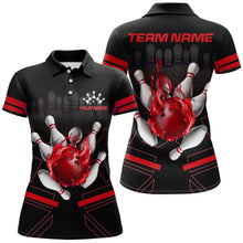 Load image into Gallery viewer, Custom Flame Bowling Jersey For Women Bowling Team Shirt League Bowling Polo Shirt BDT303