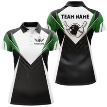 Load image into Gallery viewer, Personalized Bowling Shirt For Women Custom Bowling Polo Shirt Green Bowling Jersey BDT252