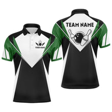 Load image into Gallery viewer, Personalized Bowling Shirt For Men Custom Bowling Polo Shirt Green Bowling Jersey BDT252