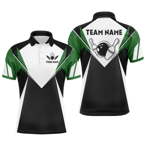 Personalized Bowling Shirt For Men Custom Bowling Polo Shirt Green Bowling Jersey BDT252
