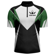 Load image into Gallery viewer, Personalized Bowling Shirt For Men Custom Bowling Quarter-Zip Shirt Green Bowling Jersey BDT252