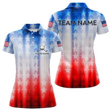Load image into Gallery viewer, Patriotic Golf Polo Shirt for Men Women Custom Golf Shirts Red and Blue Golf Apparel MMG44