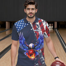 Load image into Gallery viewer, Custom US Flag Eagle Bowling Shirts American Bowling Jersey Men Women Patriotic MBL74