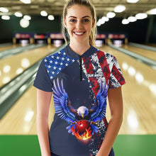 Load image into Gallery viewer, Custom US Flag Eagle Bowling Shirts American Bowling Jersey Men Women Patriotic MBL74
