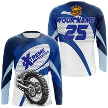 Load image into Gallery viewer, Motocross Jersey Blue UPF30+ Dirt Bike Racing shirt Off-Road Adult Kid Motorcycle XM17