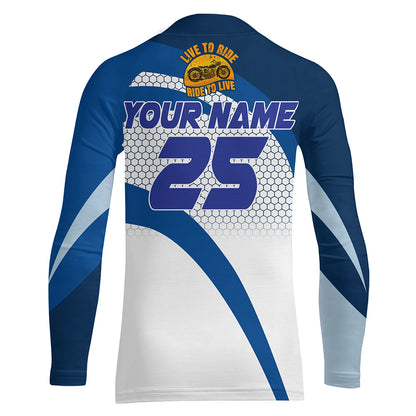 Motocross Jersey Blue UPF30+ Dirt Bike Racing shirt Off-Road Adult Kid Motorcycle XM17