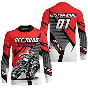 Red Motocross Racing Off-road Jersey For Men Kid Dirt Bike Riding Shirt Women XM302